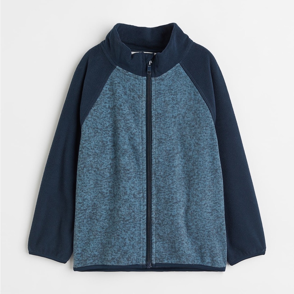 H&M Blue Color-block Fleece Jacket size 5T/6